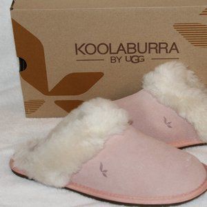 NEW UGG KOOLABURRA SUEDE FUR SLIDE SLIPPERS PINK‎